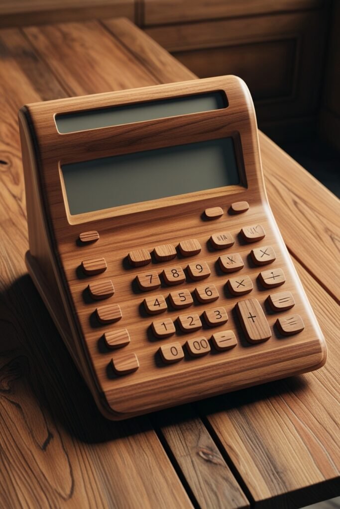 Leonardo Phoenix 09 A realistic wooden calculator crafted from 1