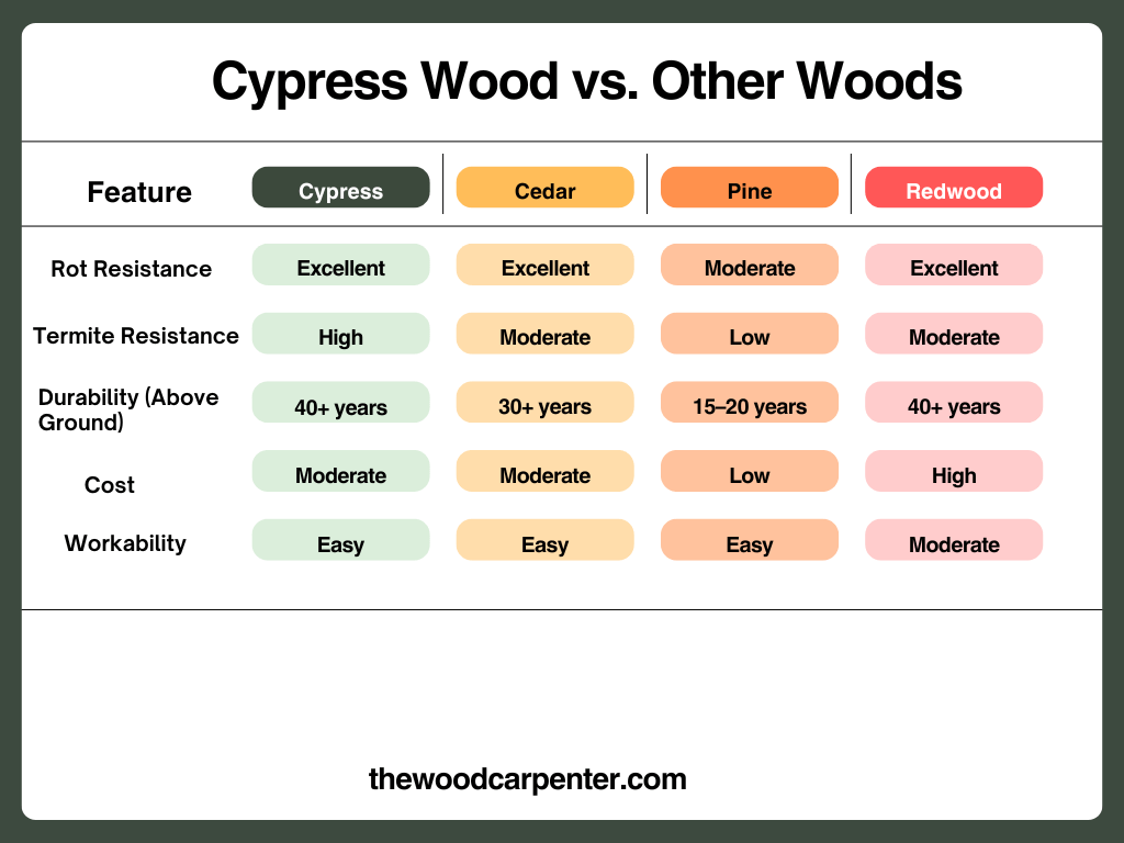 Cypress Wood vs. Other Woods 1