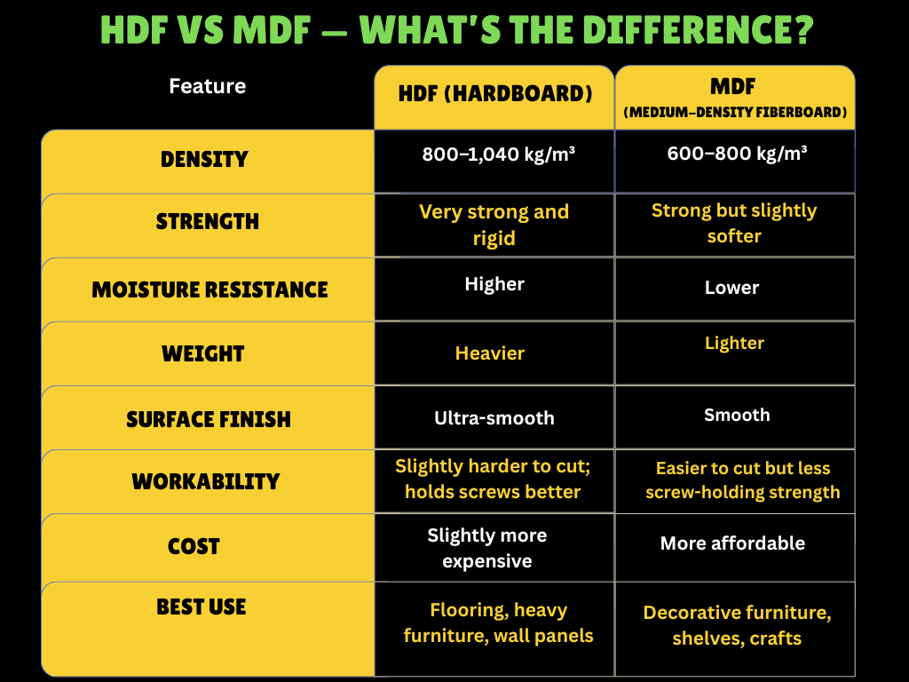 HDF vs MDF — What’s the Difference?