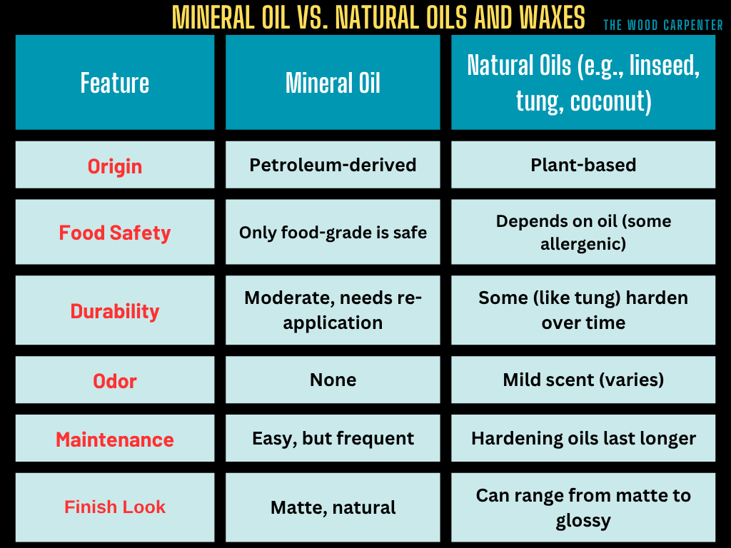 Mineral Oil vs. Natural Oils and Waxes