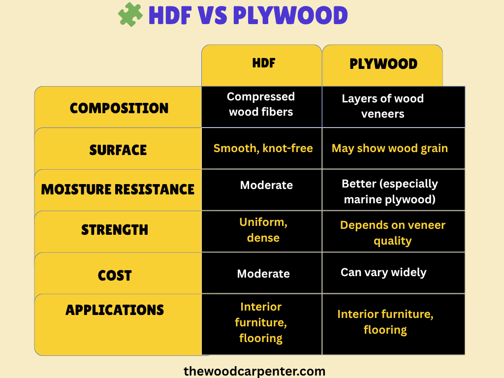 HDF vs Plywood — Another Common Comparison