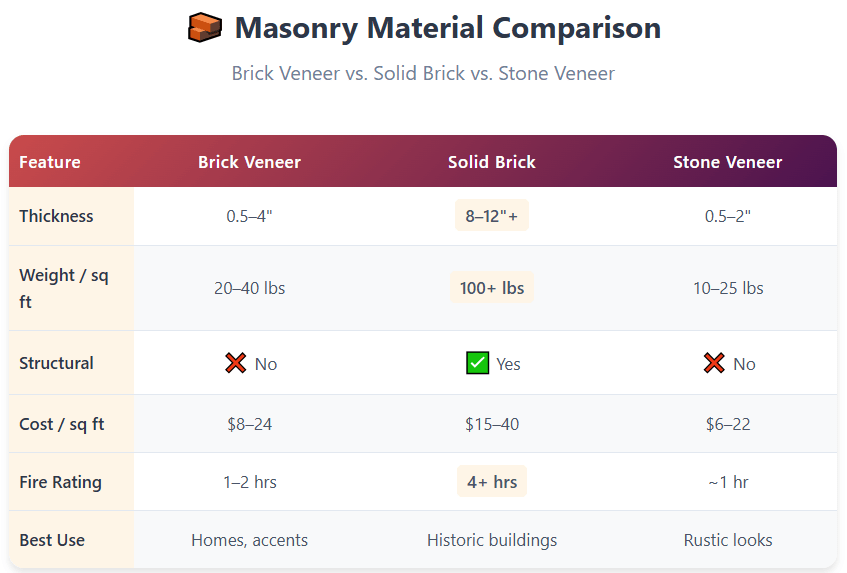 What Is Brick Veneer? A Simple Guide for Homeowners 2 Brick Veneer vs Solid Brick vs Stone Veneer