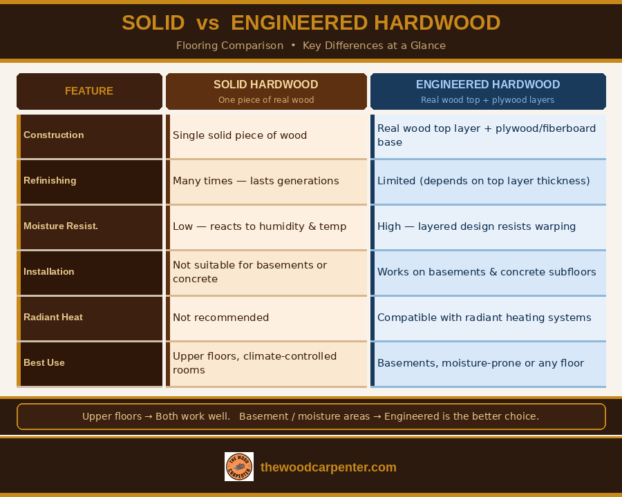 Prefinished Hardwood floors: What Homeowners Must Know 2 Engineered hardwood vs Solid hardwood flooring