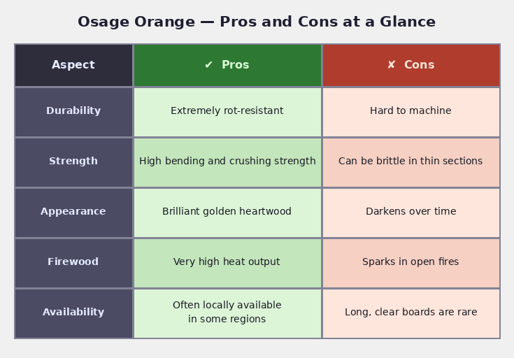 Osage Orange: The Wood That Outlives Generations 3 Osage Orange Pros and Cons