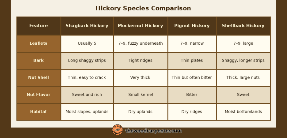 Shagbark Hickory: The Tree That Feeds the Forest 3 Shagbark vs. Other Hickories