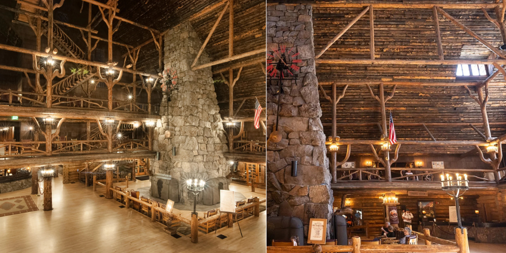 Lodgepole Pine: The Tree That Loves Fire (And Needs It) 3 Log walls at Yellowstone's Old Faithful Inn