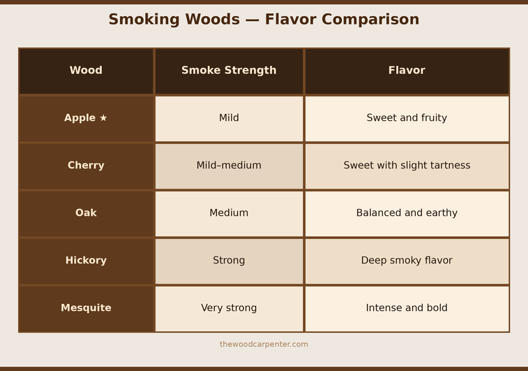 Apple Wood: The Hidden Gem for BBQ and Crafts 3 smoking wood comparison