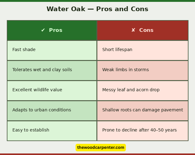 Water Oak Tree: Pros, Cons & Care Tips 3 water oak pros and cons